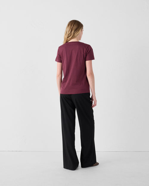 T-shirt col V Black cherry Sofy - JOTT UK - 4