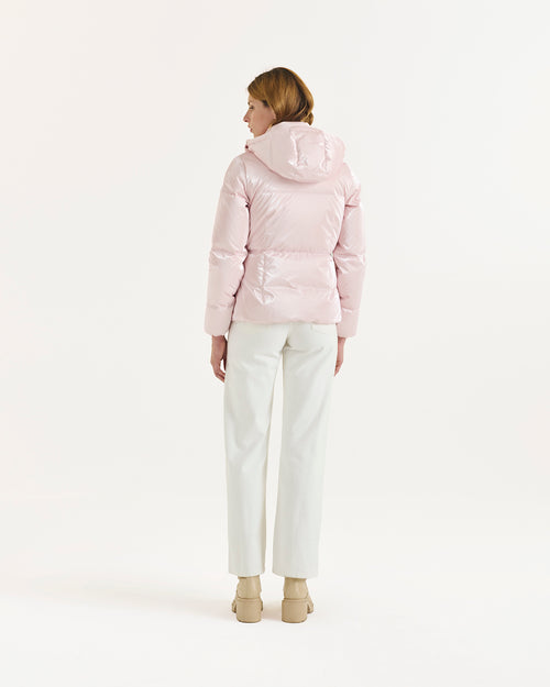 Petal rose Tanya Glossy Extreme Cold iridescent down jacket - JOTT UK - 4