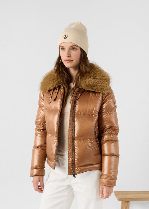 Great cold glittering fake fur padded jacket Red sugar Nevada shiny - JOTT UK - 3