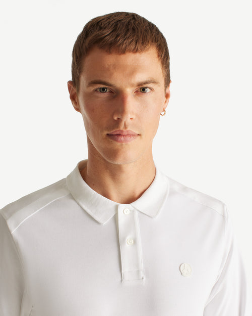 Carlos cotton long-sleeved polo shirt White - JOTT UK - 3