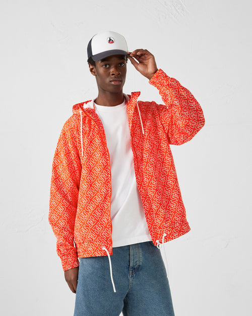 Mono flame red Storm monogram windproof jacket with hood - JOTT UK - 2