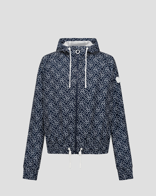 Mono navy Alize monogram lightweight hooded windbreaker jacket - JOTT UK - 2