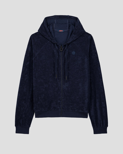 Navy towelling zip jacket Anemone - JOTT UK - 2