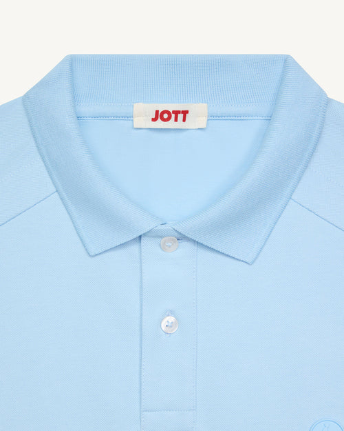 Alvaro cotton polo shirt Glacial blue - JOTT UK - 2