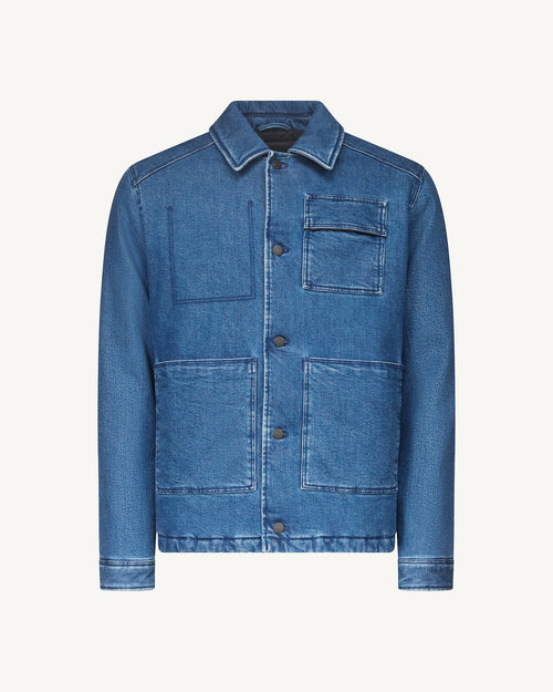 Travail Worker JOTT x DENHAM denim shacket-style down jacket Dark denim jeans - JOTT UK - 2