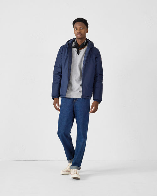 Navy Bergen reversible hooded puffer jacket - JOTT UK - 3