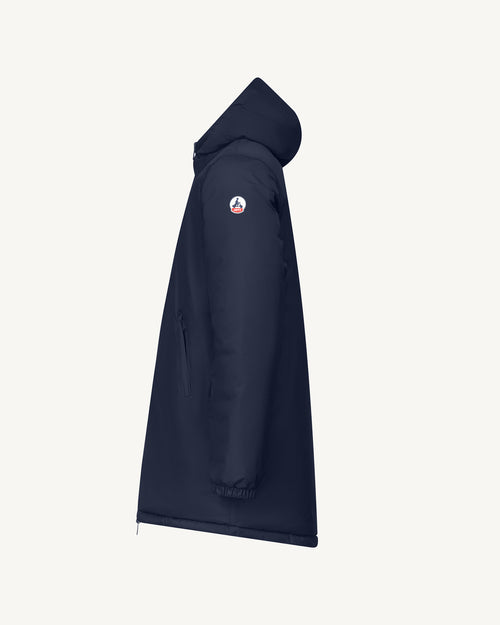 Navy/Washed blue Amsterdam long reversible hooded puffer jacket reversible hooded - JOTT UK - 3