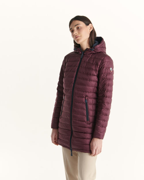 Navy/Aubergine Moscou reversible mid-length puffer jacket - JOTT UK - 5