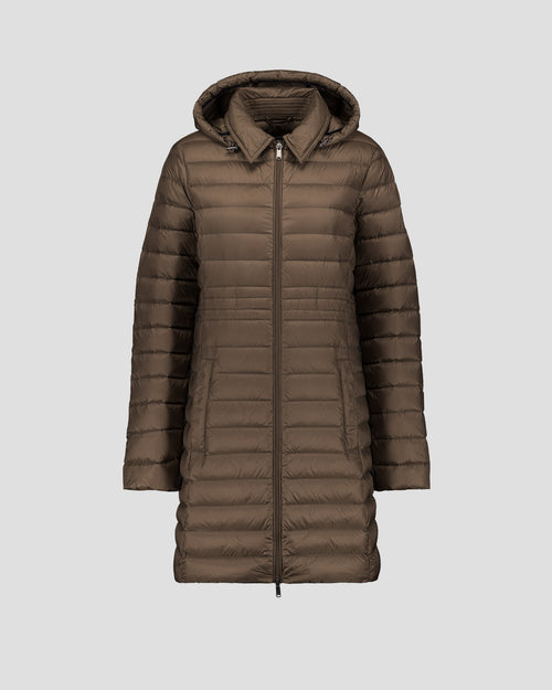 Long Hooded Down Jacket Taupe Vero 2.0 - JOTT UK - 2