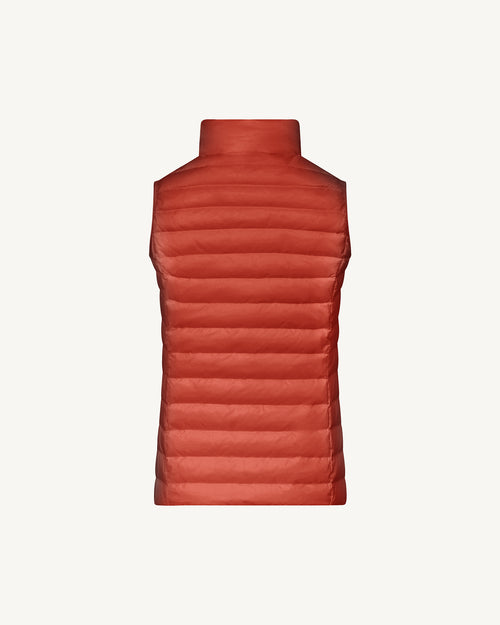 Intense rust Seda lightweight sleeveless puffer jacket - JOTT UK - 2