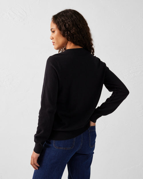 Black Round-neck knitted jumper Heloise - JOTT UK - 4