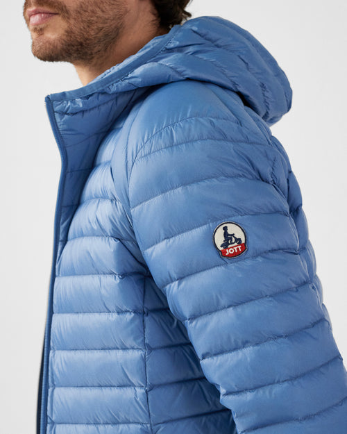 Washed blue Lightweight down jacket Nico - JOTT UK - 4