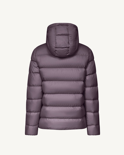 Johanna straight-cut hooded down jacket Fig - JOTT UK - 5