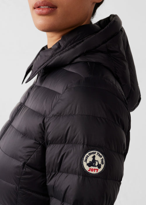 Long Hooded Down Jacket Black Vero 2.0 - JOTT UK - 5