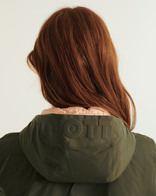 Bangkok 2.0 Ultralight reversible hooded winter jacket Army/Blush - JOTT UK - 3