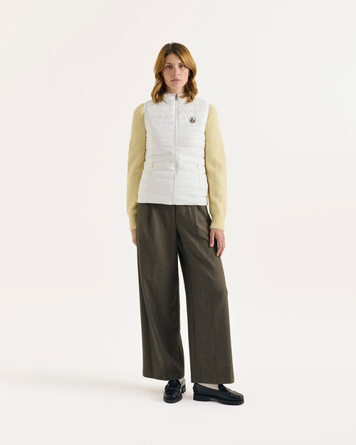 White Mali lightweight sleeveless hooded puffer jacket - JOTT UK - 5