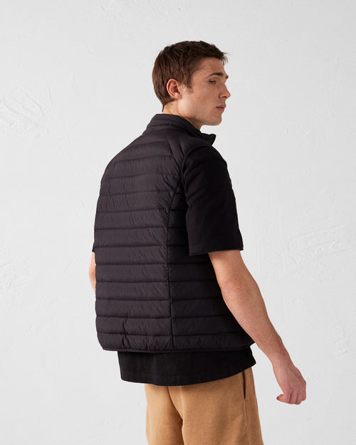 Black Arafo stretch sleeveless puffer jacket - JOTT UK - 4
