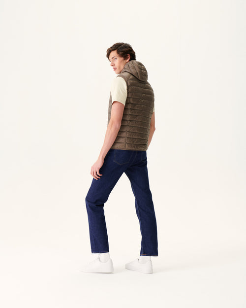 Taupe Hooded sleeveless down jacket Pat - JOTT UK - 4