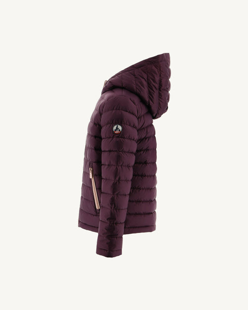 Light Pink/Aubergine Reversible Hooded Down Jacket Zurich - JOTT UK - 3