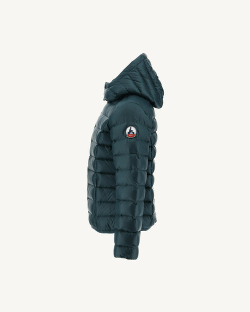 Dark Green Hooded Down Jacket Gold - JOTT UK - 3