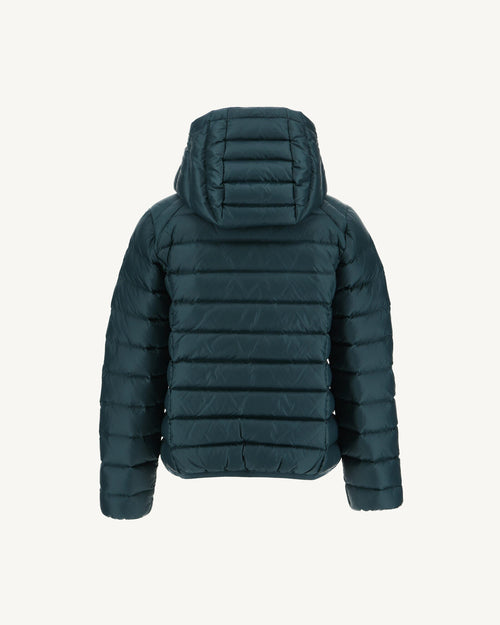 Dark Green Hooded Down Jacket Gold - JOTT UK - 4