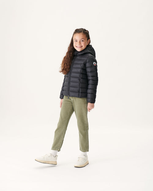 Black Hooded Down Jacket Opale