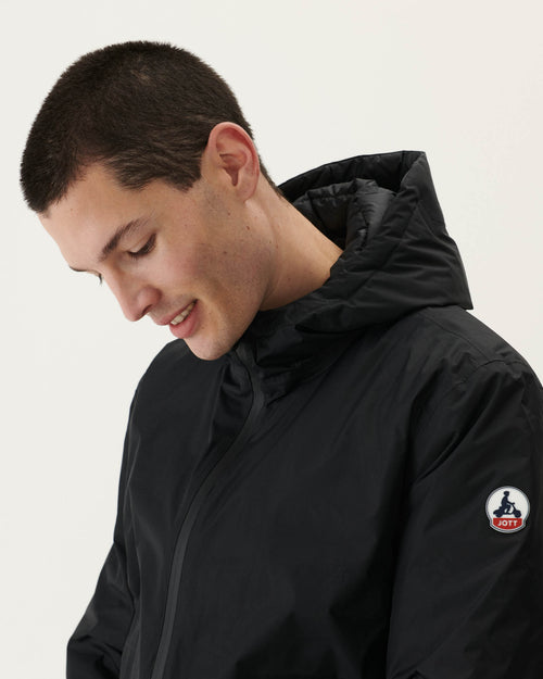 Black Bergen reversible hooded puffer jacket - JOTT UK - 3