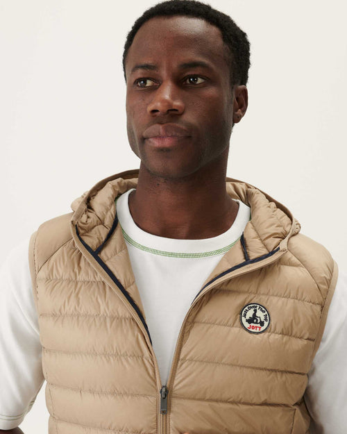 Beige Hooded sleeveless down jacket Pat - JOTT UK - 3