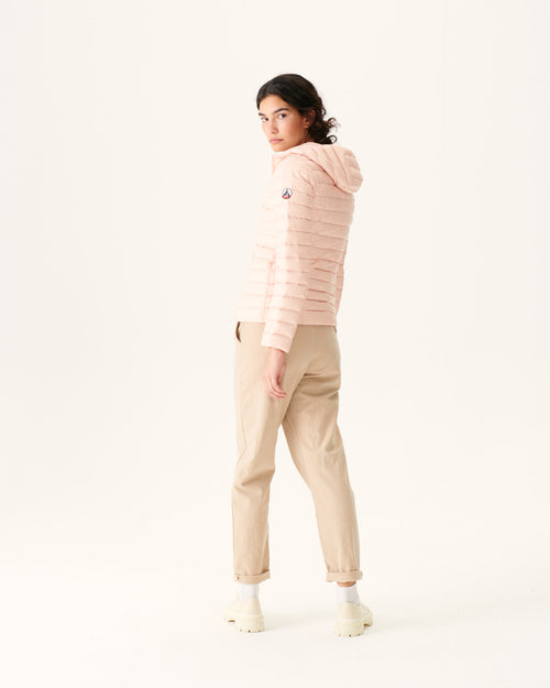Lightweight hooded down jacket Soft pink Cloe - JOTT UK - 4