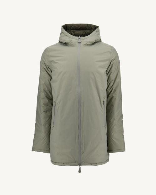 Sage Green/Army Reversible light puffer jacket Amsterdam - JOTT UK - 2