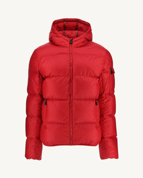 Red Hooded down jacket Java - JOTT UK - 2