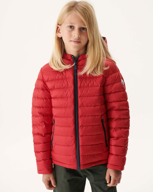 Navy Blue/Red Reversible Hooded Down Jacket Zurich - JOTT UK - 5