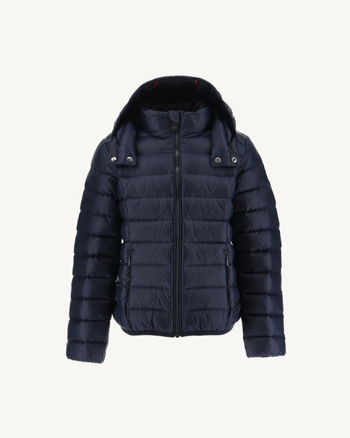 Navy Hooded Down Jacket Gold - JOTT UK - 2