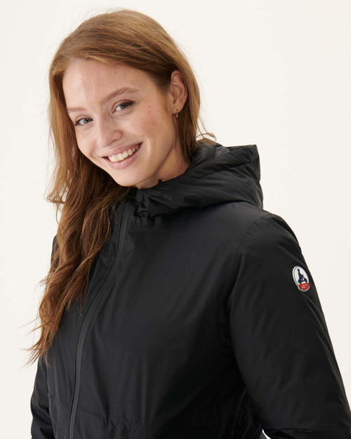 Black Roma long reversible puffer jacket - JOTT UK - 3