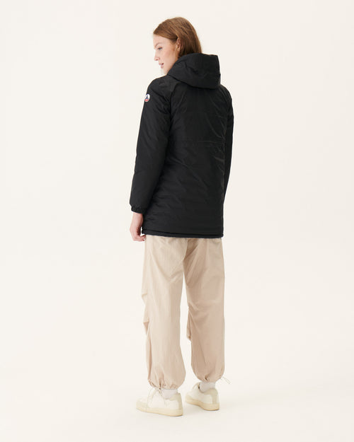 Black Roma long reversible puffer jacket - JOTT UK - 4